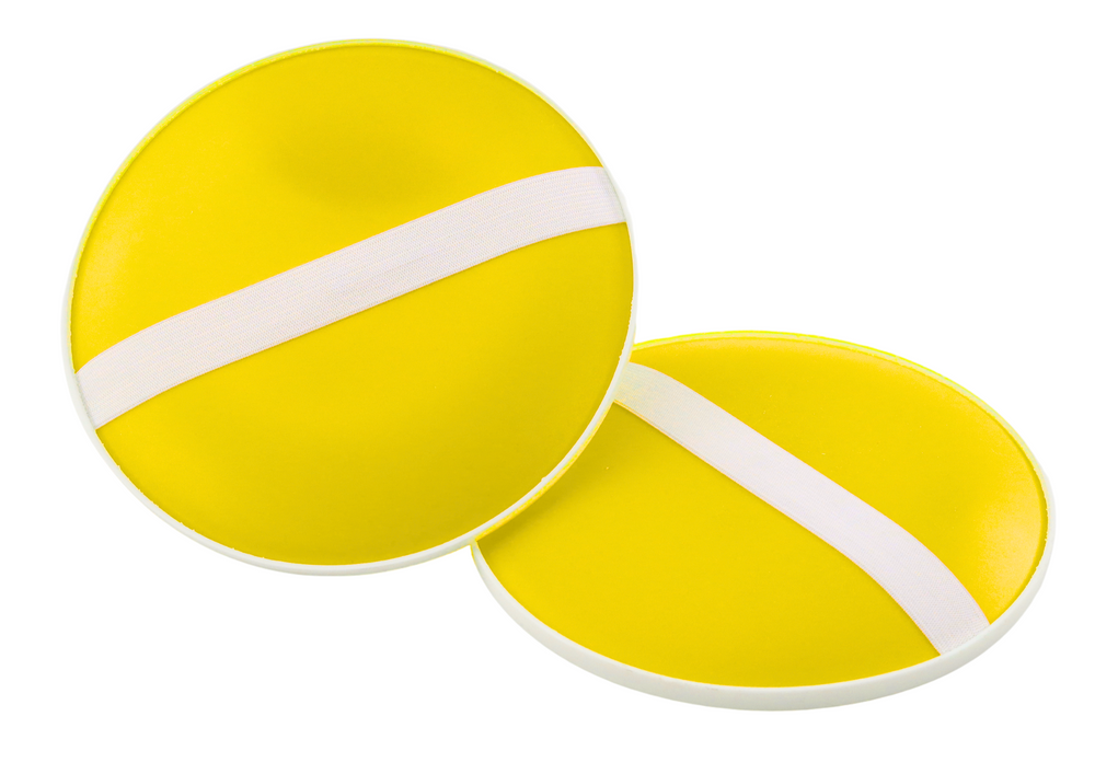 Jogo raquetes com bola ventosa amarelo
