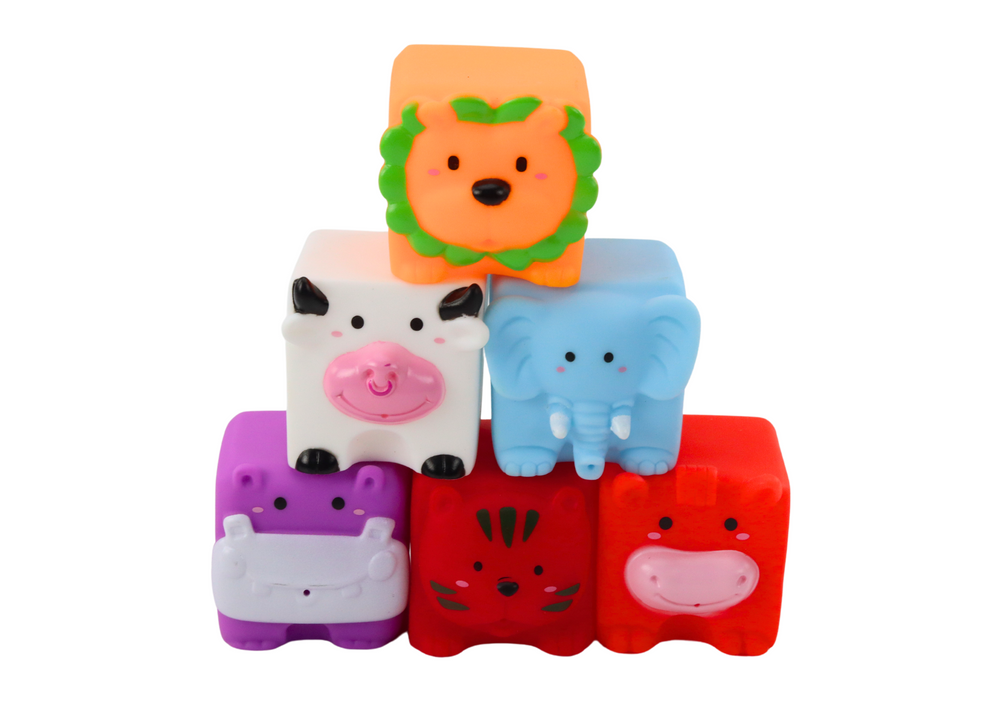 Blocos de banho educativos macios com animais