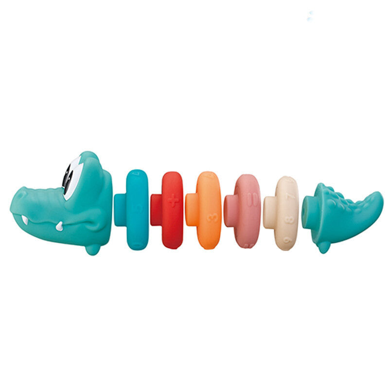 Conjunto educativo para bebé pirâmide macia crocodilo