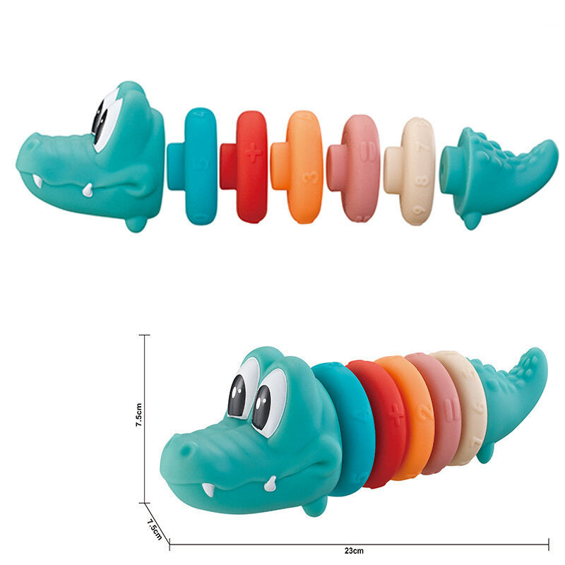 Conjunto educativo para bebé pirâmide macia crocodilo