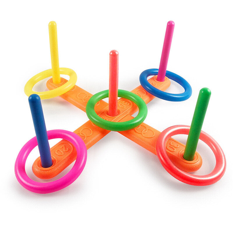 Jogo de habilidade lançar argolas ao alvo colorido