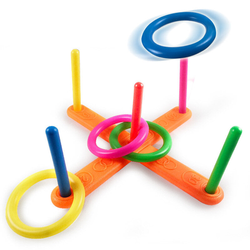 Jogo de habilidade lançar argolas ao alvo colorido