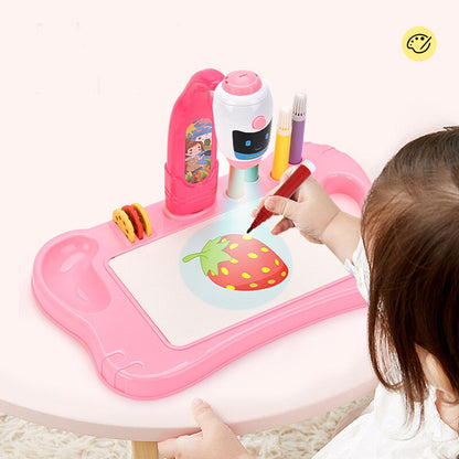 Mesa projetor robô 2 em 1 acessórios rosa