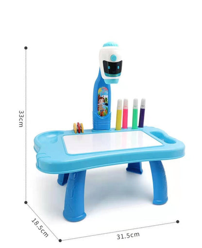 Mesa projetor robô 2 em 1 acessórios azul