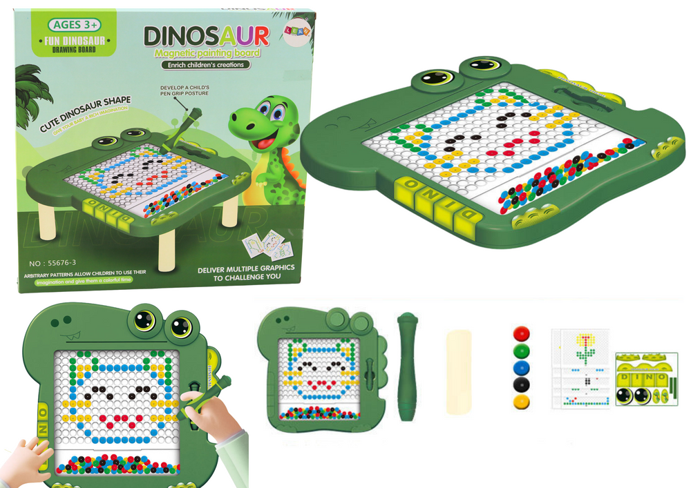 Quadro magnético educativo dinossauro puzzle verde