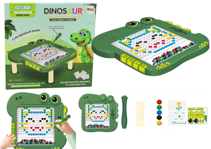 Quadro magnético educativo dinossauro puzzle verde