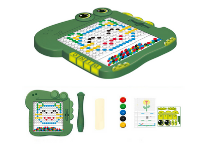 Quadro magnético educativo dinossauro puzzle verde