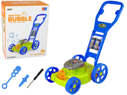 Máquina de bolhas cortador de relva azul música