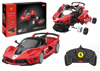 Blocos de construção Rastar 1:18 Ferrari FXXK EVO vermelho 88 peças