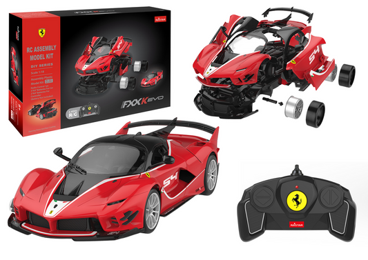 Blocos de construção Rastar 1:18 Ferrari FXXK EVO vermelho 88 peças