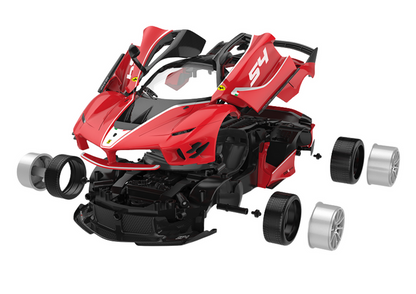 Blocos de construção Rastar 1:18 Ferrari FXXK EVO vermelho 88 peças