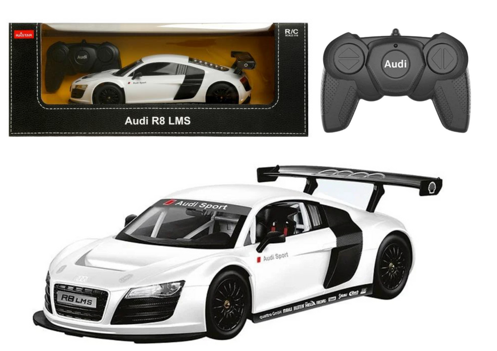 Carro RC 1:18 Audi R8 branco
