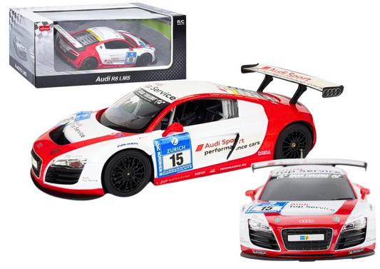Carro RC 1:24 Audi R8 LMS Branco e Vermelho