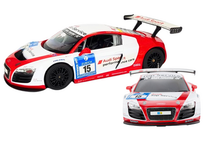 Carro RC 1:24 Audi R8 LMS Branco e Vermelho