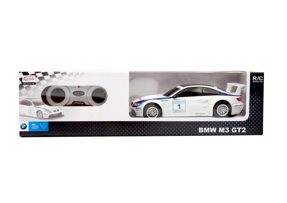 Carro RC 1:24 BMW M3 GT2 branco