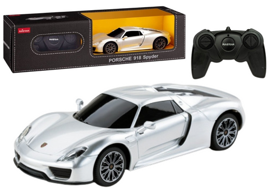Carro RC 1:24 Porsche 918 Spyder prata