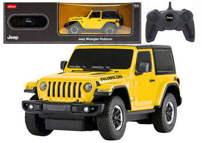 Carro RC 1:24 Jeep Wrangler JL Rubicon amarelo