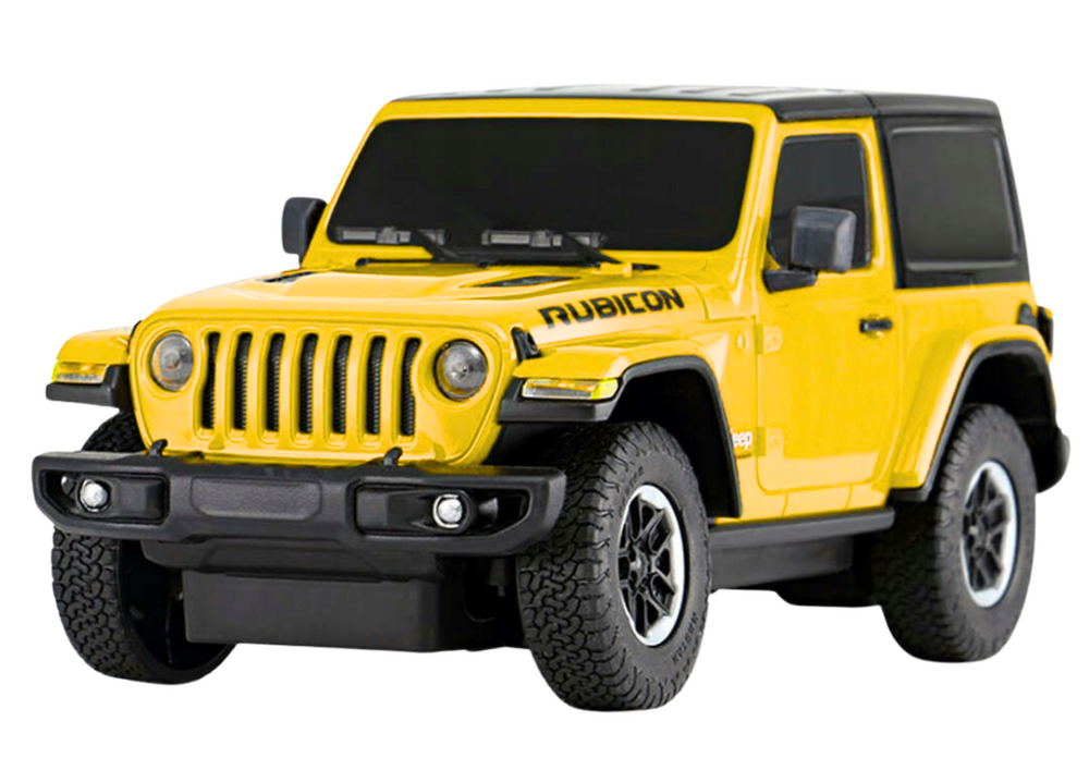 Carro RC 1:24 Jeep Wrangler JL Rubicon amarelo