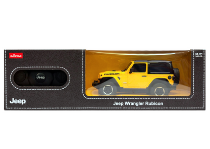 Carro RC 1:24 Jeep Wrangler JL Rubicon amarelo