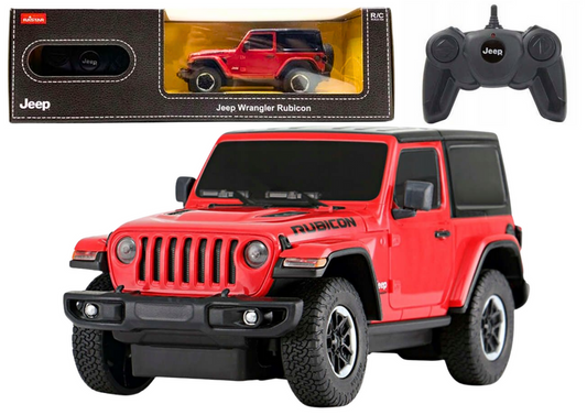 Carro RC 1:24 Jeep Wrangler JL Rubicon vermelho