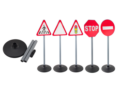 Conjunto educativo sinais de trânsito 5 peças 70 cm