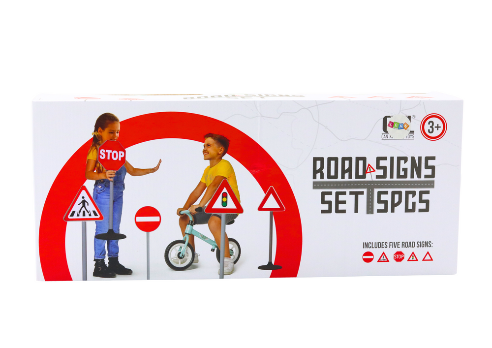 Conjunto educativo sinais de trânsito 5 peças 70 cm