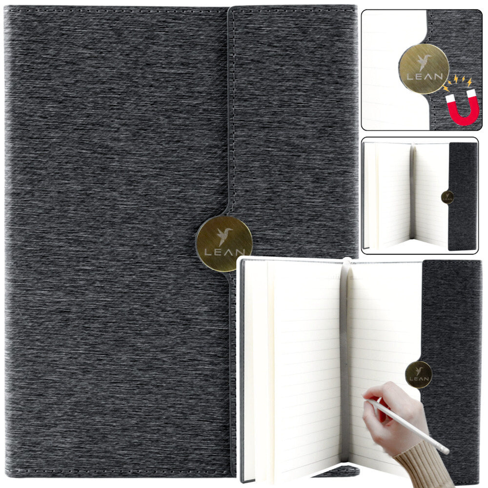 Caderno A5 pautado com capa preta