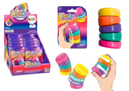 Brinquedo anti-stress arco-íris rotativo (1 unidade, sortido)