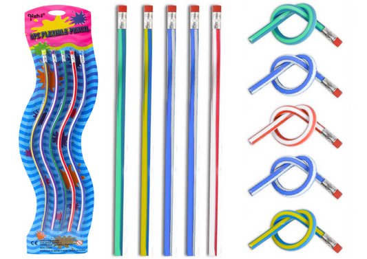 Lápis flexível com borracha 5 peças