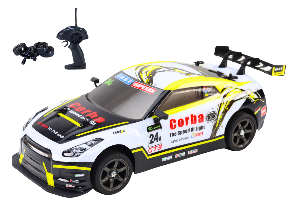 Carro RC drift branco/amarelo
