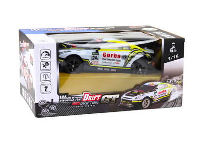 Carro RC drift branco/amarelo