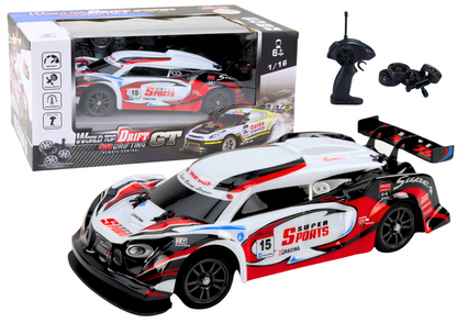 Carro RC drift branco/vermelho