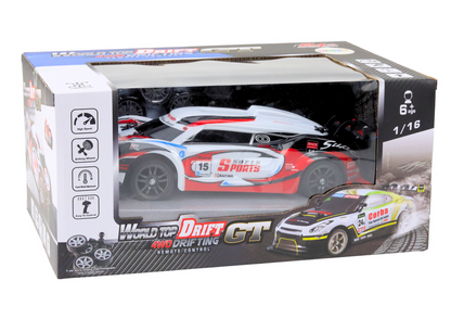 Carro RC drift branco/vermelho