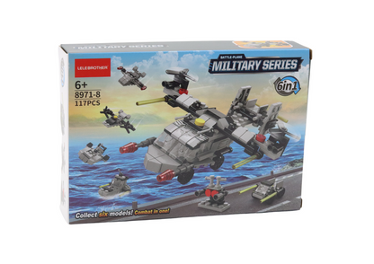 Blocos construção helicóptero 6 em 1