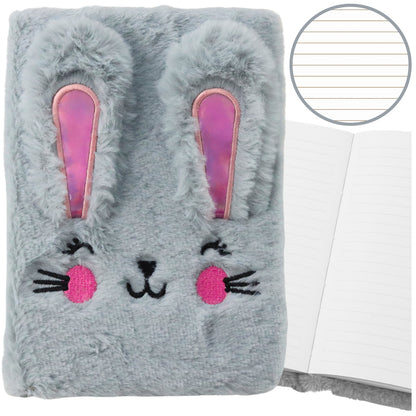 Caderno peluche pautado A5 coelho colorido