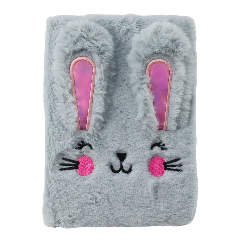 Caderno peluche pautado A5 coelho colorido
