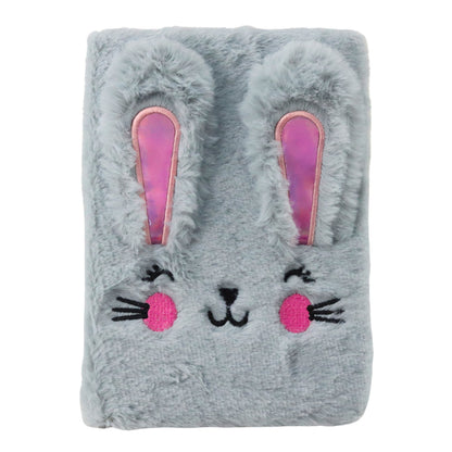 Caderno peluche pautado A5 coelho colorido