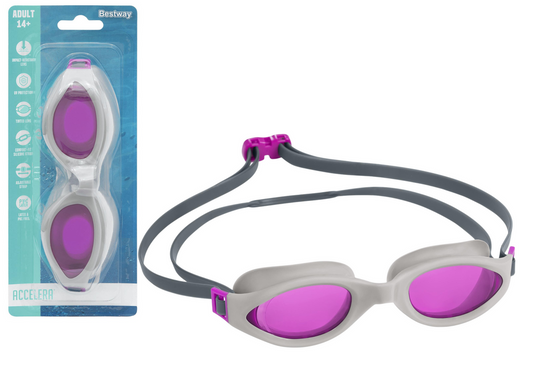 Óculos de Natação Bestway Accelera Adulto Rosa e Cinzento