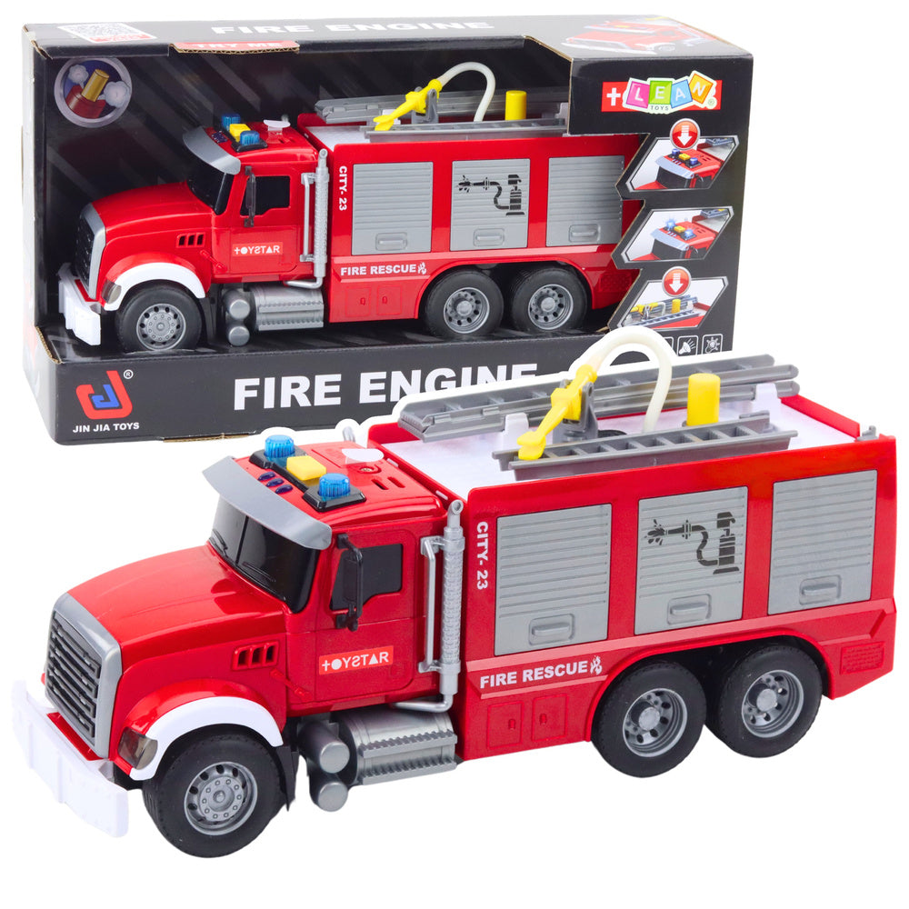 Camião de bombeiros vermelho com água, luzes e sons 1:14