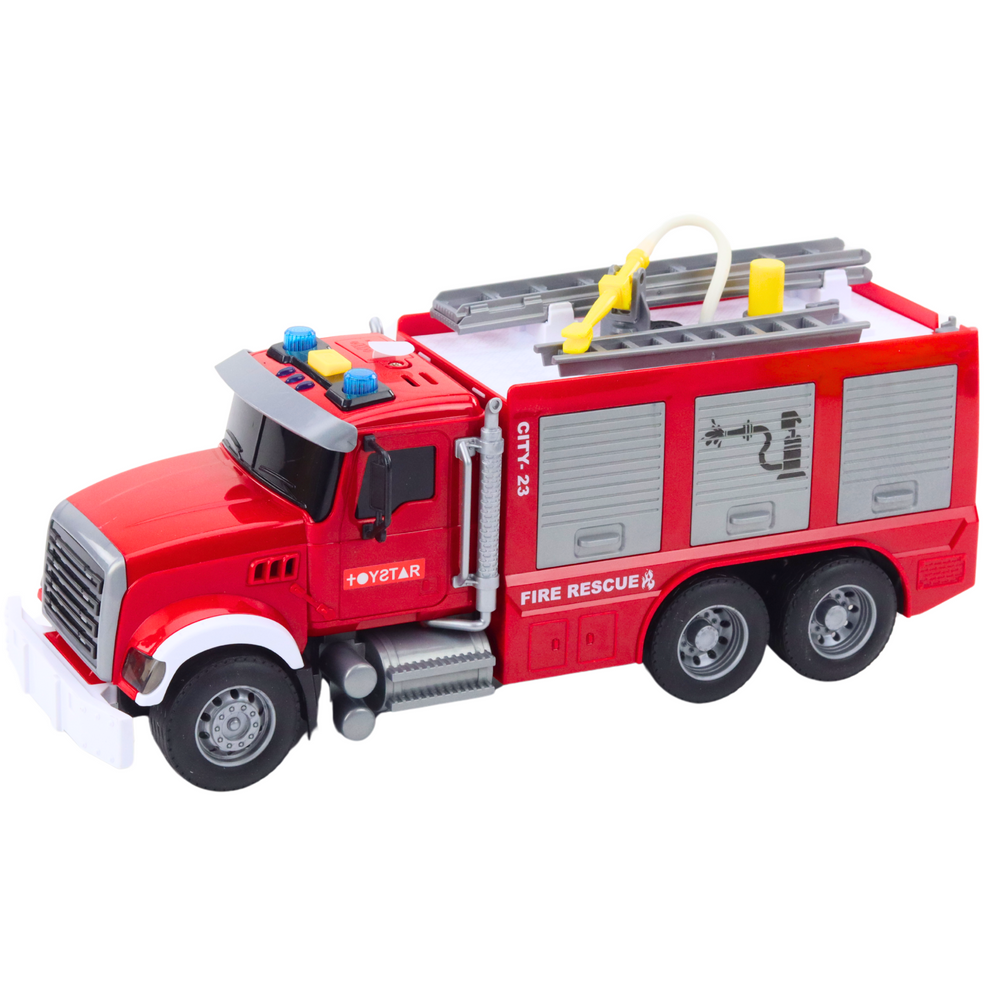 Camião de bombeiros vermelho com água, luzes e sons 1:14