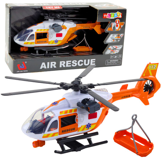 Helicóptero de resgate com gancho, maca, luzes e sons 1:14