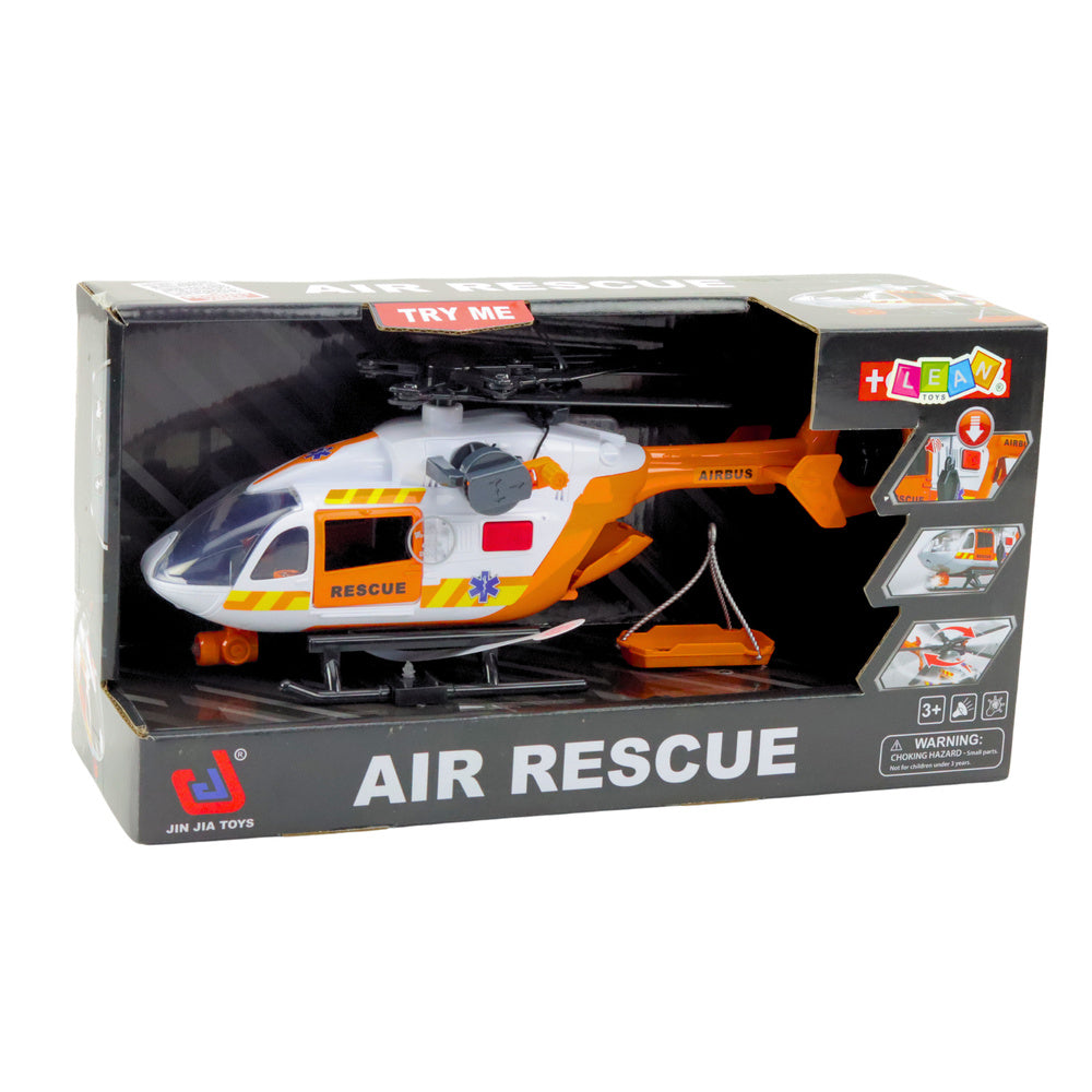 Helicóptero de resgate com gancho, maca, luzes e sons 1:14