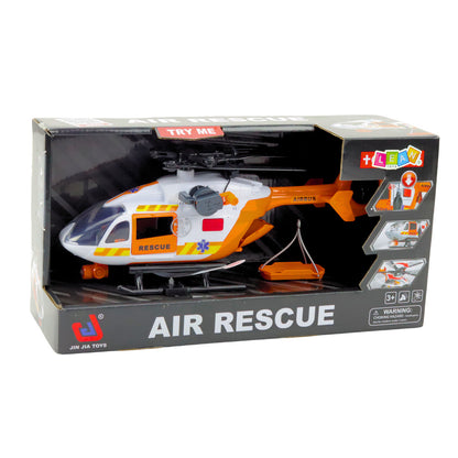 Helicóptero de resgate com gancho, maca, luzes e sons 1:14