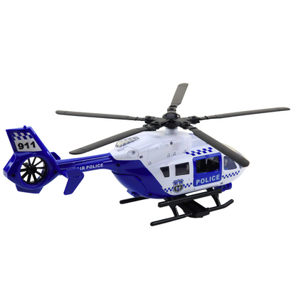 Helicóptero da polícia com gancho, maca, luzes e sons 1:12