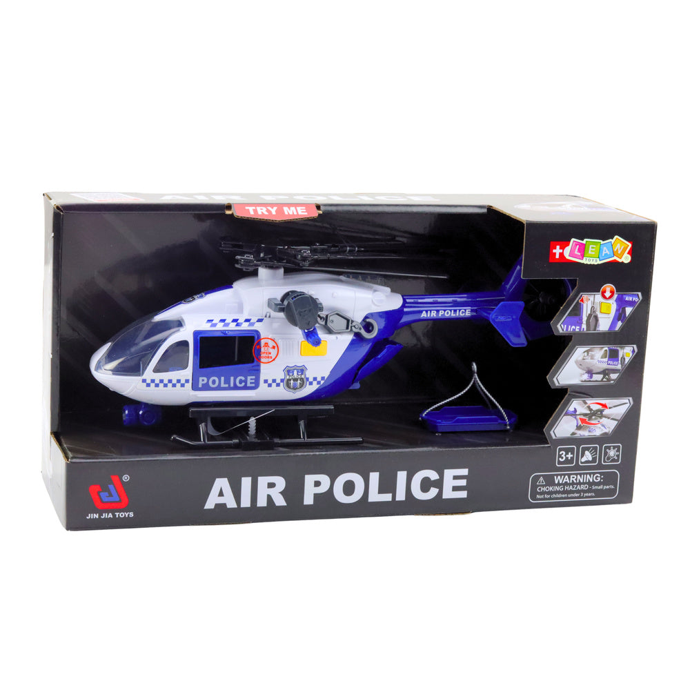 Helicóptero da polícia com gancho, maca, luzes e sons 1:12