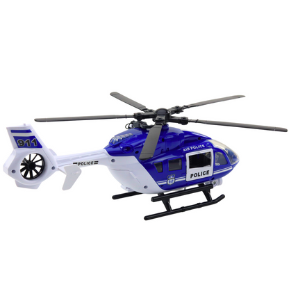 Helicóptero da polícia com gancho, maca, luzes e sons 1:14