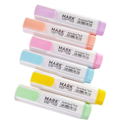 Conjunto de marcadores pastel 6 un.