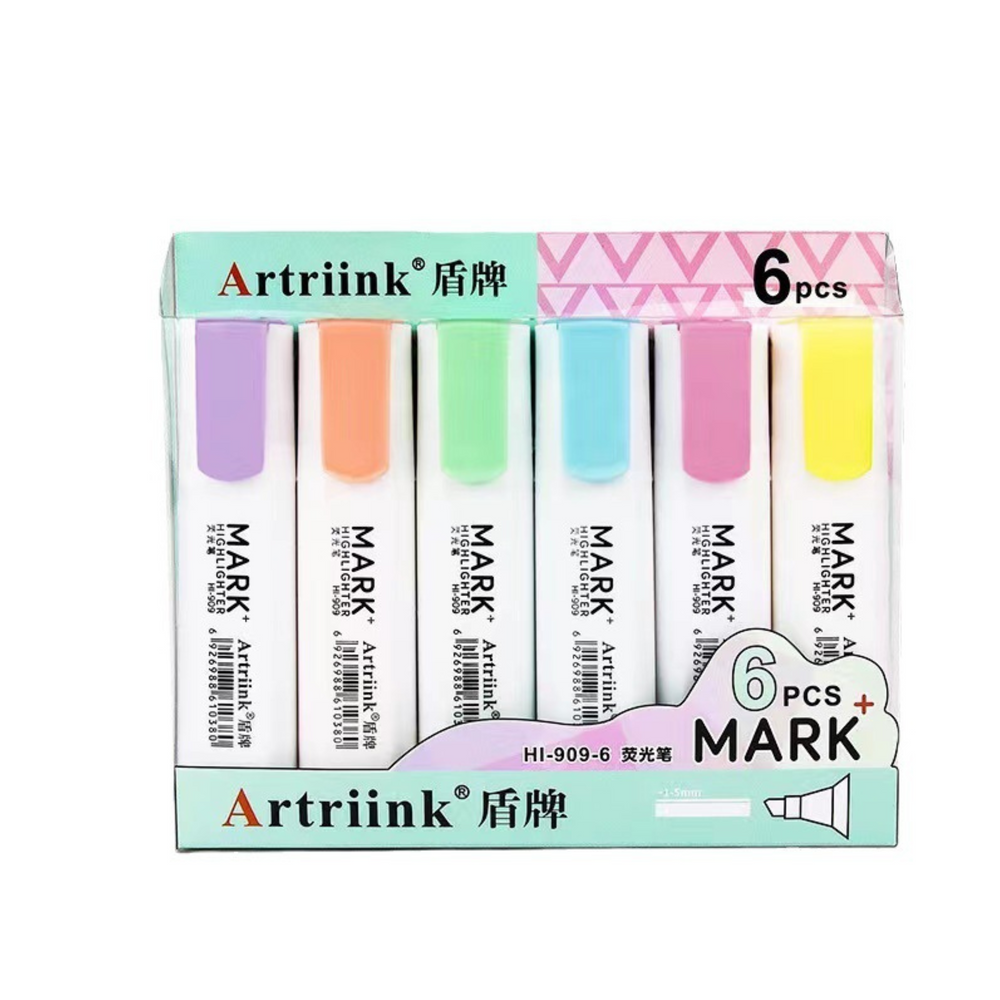 Conjunto de marcadores pastel 6 un.