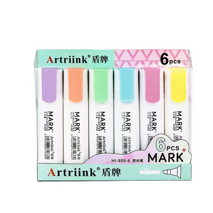 Conjunto de marcadores pastel 6 un.
