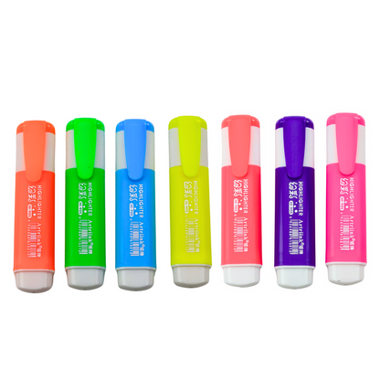 Conjunto de marcadores fluorescentes néon 7 un.